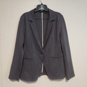 Betabrand Pinstripe Gray Black Womens Blazer Medium
